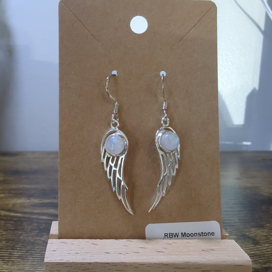 Rbw Moonstone Angelwings Earrings