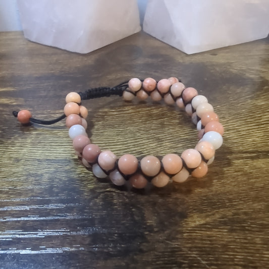 Orange Aventurine Double Row Adjustable Bracelet