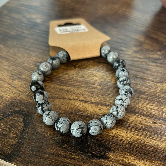 Snowflake Obsidian 8mm Bracelet