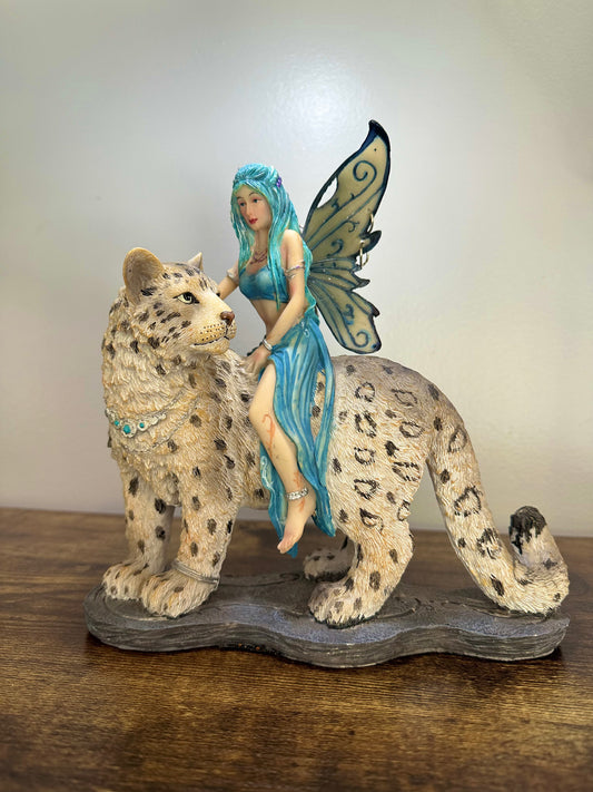 Fairy with Snow Leopard