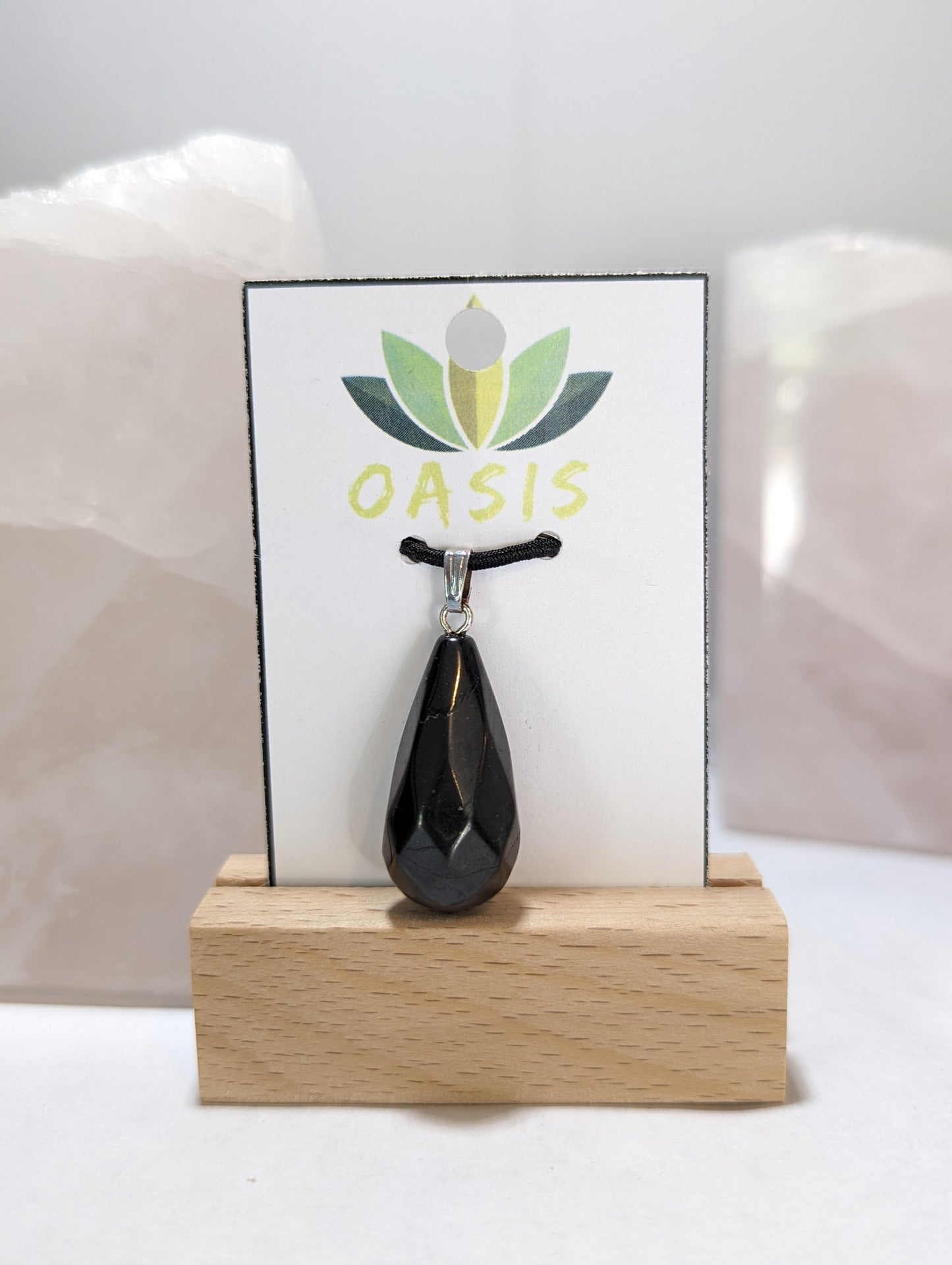 Faceted Shungite Drop Pendant