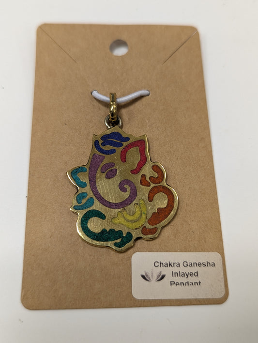 Chakra Inlayed Ganesha Pendant