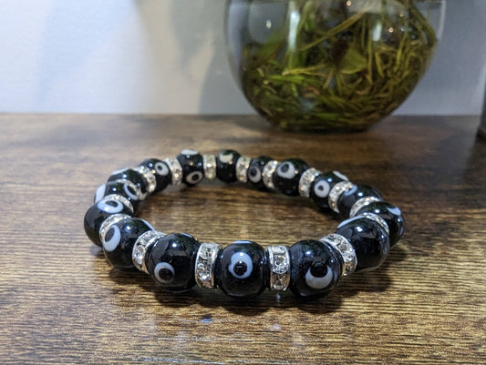 Glass - Black Evil Eye Protection Bracelet