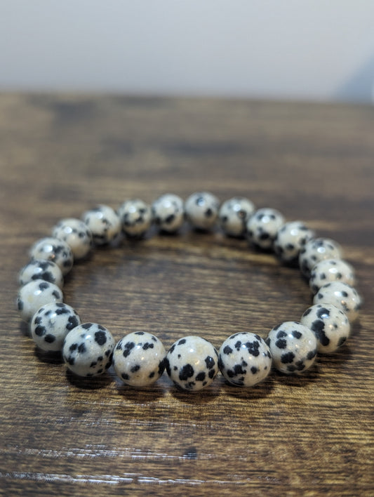 Dalmatian Jasper 8mm Bracelet